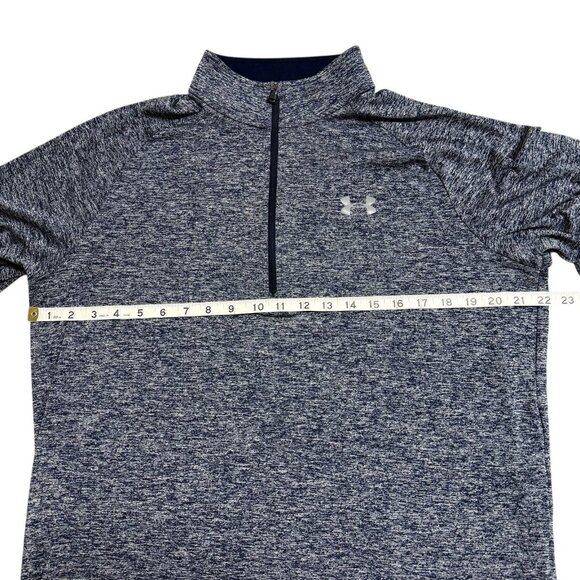 UNDER ARMOUR TECH 1/2 ZIP PULLOVER LOOSE FIT HEAT GEAR MENS L BLUE HEATHERED - Picture 6 of 7